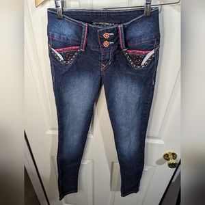 Blue Eye Jeans skinny leg with embellishments size 5 juniors